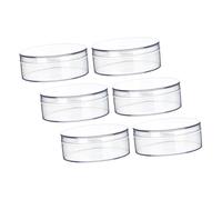 Amosfun Caja Organizadora Redonda de Plástico Transparente, 6 Unidades de 12 CM Tapa, para Guardar Pastillas, Bisutería y Dulces en Eventos