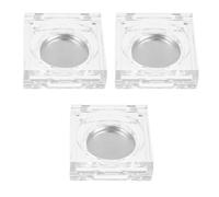Amosfun Caja Transparente Portátil para Sombras de Ojos y Colorete, 6 Unidades 3 Bandejas Cuadradas y 3 Platos de Aluminio, Tamaño Compacto para Viajes y Almacenamiento de Cosméticos