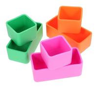 Amosfun Cajas de Silicona para Alimentos 6 Piezas Reutilizables Divisores para Fiambrera, Contenedores Portátiles Resistentes al Desgaste para Cocina y Camping, Colores Verde, Púrpura,