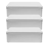 Amosfun Cajas para Galletas y Dulces en Metal, Set de 3 Unidades Tapa, Dimensiones 180X110X55 MM, Aptas para Almacenamiento y Presentación en Celebraciones