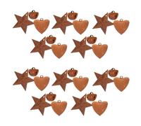 Amosfun Campanas Decorativas Vintage Oxidadas 30 Piezas Juego de Campanillas de Metal Rústicas 10 Corazones de 3,2 Cm y 10 Estrellas de 3,2 Cm para Manualidades y Decoración