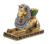 Amosfun Candelero Decoración Vintage Vela Cónica Velas De Té Decoración De Mesa Candelabro De Estatuilla De Esfinge Egipcia Candelabro De Escritorio Portavelas Familiar Decoraciones Resina