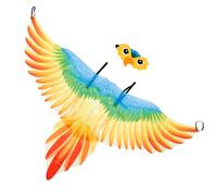 Amosfun Capa y Tocado de Alas de Loro, Disfraz de Cosplay Naranja para Halloween, Accesorio Ligero y Cómodo para Fiestas Infantiles, Ropa Divertida de Pájaro para Niñas