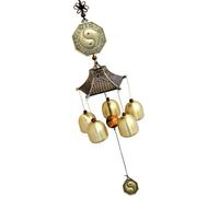 Amosfun Carillón de Viento de Cobre Dorado Significado de Oración y Decoración Elegante para Espacios Interiores y Jardín Color Aleatorio