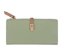 Amosfun Cartera Larga de Cuero Sintético con Cremallera para Mujer, Bolso de Mano Multifuncional, Monedero Ligero para Tarjetas y Monedas, Color Verde Claro, Uso Diario y Eventos Sociales