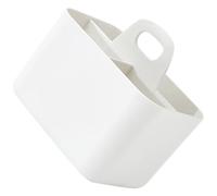 Amosfun Cesta de Baño Portátil con Asa, Soporte para Guardar Cosméticos y Artículos de Tocador, Cesta de Aseo de Mano Blanca, Organizador Multifuncional para Baño y Escritorio, Gran