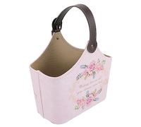 Amosfun Cesta de Cuero Sintético para Guardar Dulces con Asa para Bodas para Baby Shower