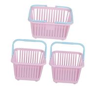 Amosfun Cestas De Compra Para Minoristas 3 Piezas Minicestas De Material Pp Para Recoger Frutas Para Bañarse Con Asas Resistentes Fáciles De Limpiar Para El Hogar