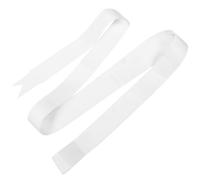 Amosfun Cinta de raso de poliéster de doble cara para diy craft boda nupcial cinturón pelo arco corona baby shower embalaje (blanco)