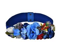 Amosfun CinturóN EláStico De Flores Para Mujer, Ideal Para Vestidos De Fiesta, Azul, 60-80cm