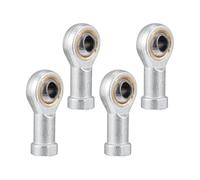 Amosfun Cojinetes de Extremos de Varilla de Acero Plata Alta Capacidad de Carga y Resistencia Abrasión para Maquinaria y Equipo de Automatización, Paquete de 4 Piezas