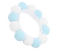 Amosfun Collar Ajustable para Mascotas Pequeño Azul y Blanco XS, Collar de Peluche Decorativo para Perros y Gatos, Accesorio Festivo DIY Bolas de Peluche para Invierno