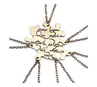 Collar con Colgante de Puzzle Elegante de Acero Inoxidable, Buena Amistad, Colgante de Puzzle, para graduación, decoración, , , 6 Unidades
