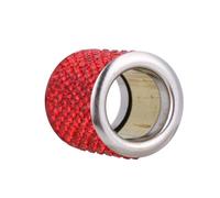 Amosfun Collar de Reposacabezas con Anillo de Cristales para Decoración de Asientos de Automóvil Accesorio de Interior Rojo