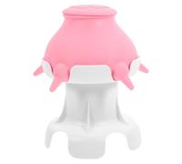 Amosfun Comedero de Leche para Varios Cachorros con 4 Tetinas de Silicona, Tazón Rosa Nº 2 con Soporte, Alimentador Práctico para Cachorros y Mascotas Recién Nacidas, Adecuado