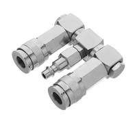 Amosfun Conector Giratorio de Aire Vías de Acero Niquelado Acoplador Rápido para Compresores Industriales Accesorio para Mangueras Neumáticas Estanco y Resistente