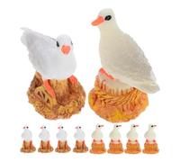 Amosfun Conjunto de 10 Figuras de Gaviotas de Resina para Decoración Costera, Diseño Compacto y Elegante para Escritorio y Espacio Exterior