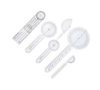 Amosfun Conjunto de 6 Goniómetros de Plástico para Medición Precisa de Ángulos Escala Clara, Adecuado para Uso en Casa y Profesionales Salud
