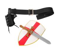 Amosfun Conjunto de Accesorios Medievales para Cosplay Cinturón Ancho de Caballero Vikingo y Escudo de Plástico PU para Eventos Temáticos y Juego de rol