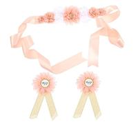 Amosfun Conjunto De Cinturón De Maternidad Faja Para Mamá Próxima y Ramillete Para Papá Próximo Accesorios Para Fotos De Embarazo y Shower