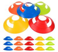 Amosfun Cono de Entrenamiento de Fútbol, Disco Redondo de Señalización | Color Brillante, Superficie Lisa, Resistente al Pisado, Uso en Agilidad y Control del Balón