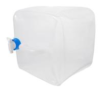 Amosfun Contenedor de Agua Portátil Plegable de 15l Grifo de Pe para Camping y Uso Diario, Jarra de Agua de Gran Capacidad Multifuncional para Exteriores