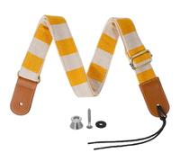 Amosfun Correa de Ukelele Ajustable sin Taladro, Cinturón de Hombro Vintage en Cuadros Naranja y Amarillo para Ukelele Soprano a Barítono, Accesorio Cómodo para Presentaciones Musicales