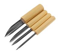 Amosfun Cortadores de Arcilla Polimérica 4 Pcs Perforadoras Redondas Semicírculo para Escultura Cerámica Mango de Madera, Herramientas para Manualidades y Modelado de Barro