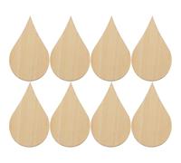 Amosfun - Cortes de madera con forma de gota de agua para rebanar piezas de madera, adornos para manualidades, decoración del hogar, regalo de cumpleaños, bricolaje, 50 mm, 20 unidades