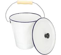 Amosfun Cubo Esmaltado con Tapa Papelera De Reciclaje Contenedor De Hielo Cubo De Orina Cubo De Agua Esmaltado Transporte Cubo Grande para Servir Bebidas Contenedor De Líquido Cubo para