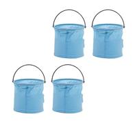 Amosfun Cubo Plegable para Limpieza de Pinceles de Pintura, Lavadora de Cepillos de Goma Pequeña Compartimentos, Set de 4 Piezas Portátil para Arte Infantil y Acuarela