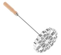 Amosfun Cuchara De Acero Inoxidable Antiadherente Para Freír Con Mango De Madera 12.40X4.72 Pulgadas Molde Para Buñuelos Snacks Utensilio Ligero Práctico Para Cocina Hogar Restaurante