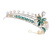 Amosfun De Boda Novia Tiaras De Cristal Flor Tocados De Novia Para Mujeres Niñas Cumpleaños Fiesta De Graduación Fiesta De Halloween Verde
