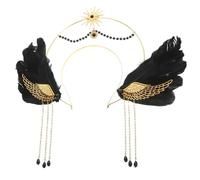 Amosfun De Halo Gótica Para Adultos Alas De Ángel Negro Diadema De Fiesta Accesorio De Cabello