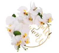 Amosfun Decoración para Eid Mubarak Guirnalda Floral de Seda y Hierro, Desmontable y Fácil de Colgar para Puerta de Entrada en Celebraciones de Ramadán