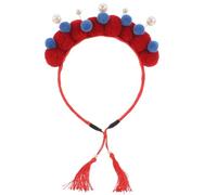 Amosfun Diadema Con Borlas De Estilo Chino Diadema De Ópera Bola Peluda Diadema De Perlas Accesorios Decorativos Para El Cabello Para Mujeres Y Niñas