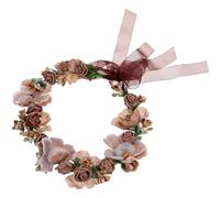 Amosfun Diadema de Boda Floral Artificial Color Café, Guirnalda Cabello de Novia, Accesorio Ligero y Versátil para Bodas, Fiestas y Sesiones Fotográficas, Tocado Decorativo para Mujer