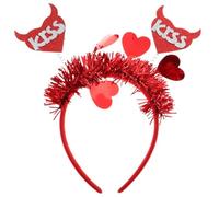 Amosfun Diadema de corazón de Cupido, diadema para el pelo, diadema de fiesta, accesorios para el cabello, alas de Cupido, color rojo