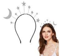 Amosfun Diadema de estrellas y luna para fiesta de cumpleaños, accesorios para el pelo con purpurina para fiesta de cumpleaños