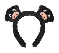 Amosfun Diadema de Felpa Negra Orejas de Cerdito, Diseño Adorable y Cómodo, Ajuste Seguro y Flexible para Fiestas y Halloween
