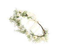 Amosfun Diadema de Guirnalda para Boda y Playa, Tocado Floral Color Claro y Verde, Accesorio para Fotos, Diseño Ligero y Ajustable para Invitadas y Novias, Estilo Natural y Romántico