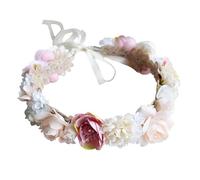 Amosfun Diadema Floral Hawaiana Beige Cabello, Guirnalda Simulada de Flores, Tocado para Playa y Festivales, Accesorio Decorativo Femenino para Sesiones Fotográficas y Fiestas