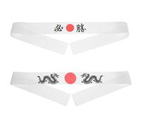 Amosfun Diadema Hachimaki Japonesa de Fibra Poliéster, 2 Piezas, Color Claro, Ajustable, para Chef de Sushi y Karate, Accesorio Tradicional para Cocina y Disfraz Ninja