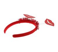 Amosfun Diadema para Mujer Labios Rojos y Decoración de Cupido, Ajuste Adaptable para Bodas, Fiestas y Reuniones Temáticas