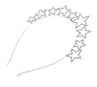 Amosfun Diadema Pelo de Mujer Estrellas de Gemas de Imitación, Banda Cabello Plateada, Ligera y Brillante, Accesorio Adecuado para Bodas y Fiestas