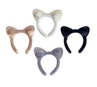 Amosfun Diademas de Orejas de Conejo de Felpa 4 Piezas para Lavado Facial Diseño Decorativo y Ancho para Mujeres y Amigas