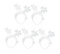 Amosfun Diademas Forma de Copo de Nieve, Pack de 5 para Festivales y Decoraciones Navideñas, para Mujeres y Niñas en Celebraciones