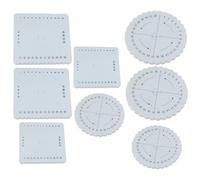 Amosfun Discos para Tejer Cuerdas 8 Piezas - Set de Herramientas para Tejido DIY 4 Discos Redondos y 4 Cuadrados de 150x150mm y 100x100mm - Tablero para Pulseras, Kumihimo, Manualidades