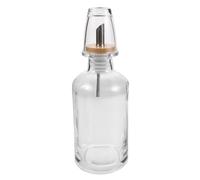 Amosfun Dispensador de Enjuague Bucal de con Embudo de Acero Inoxidable y Bandeja de Madera de Capacidad 11.8oz, Recargable para Uso en Baño y Hogar