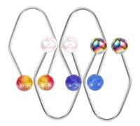 Amosfun Entrenador de Hoyuelos Faciales 4 Piezas de Acero Inoxidable, Marcador Portátil Perlas y Bolas de Colores, Ejercitador Facial Pequeño para Mejillas, Uso Cómodo y Versátil